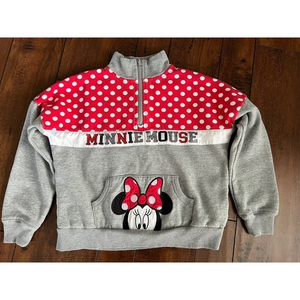 EUC Minnie Mouse Disney World Girls Quarter‎ Zip Large